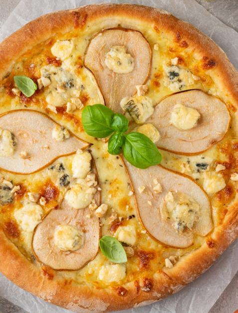 Pizza z gorgonzolą i gruszką