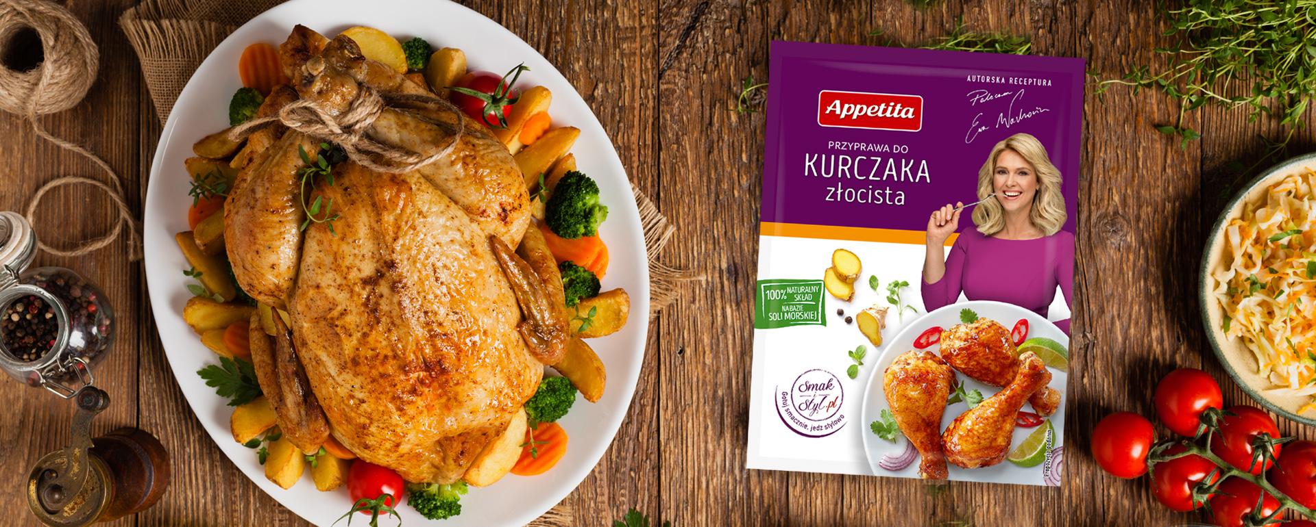 Pieczony kurczak z boczkiem