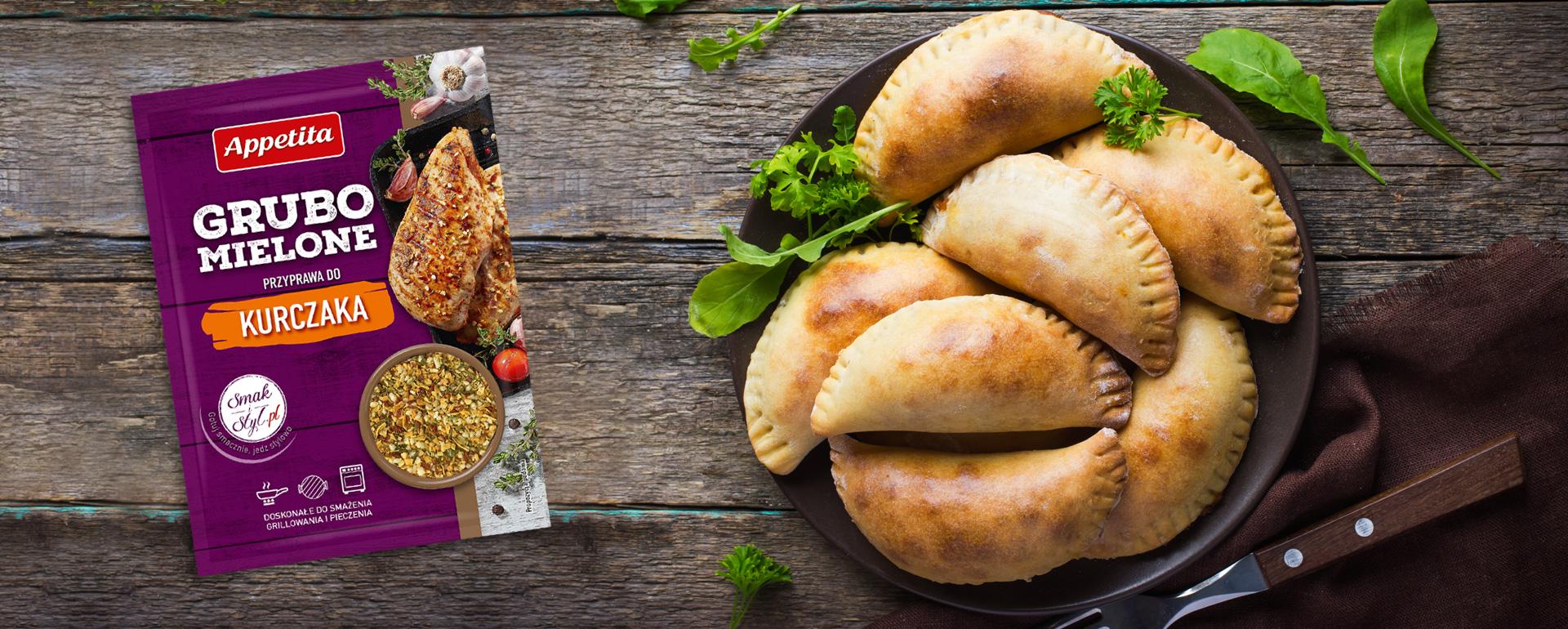 Pieczone pierogi z kurczakiem