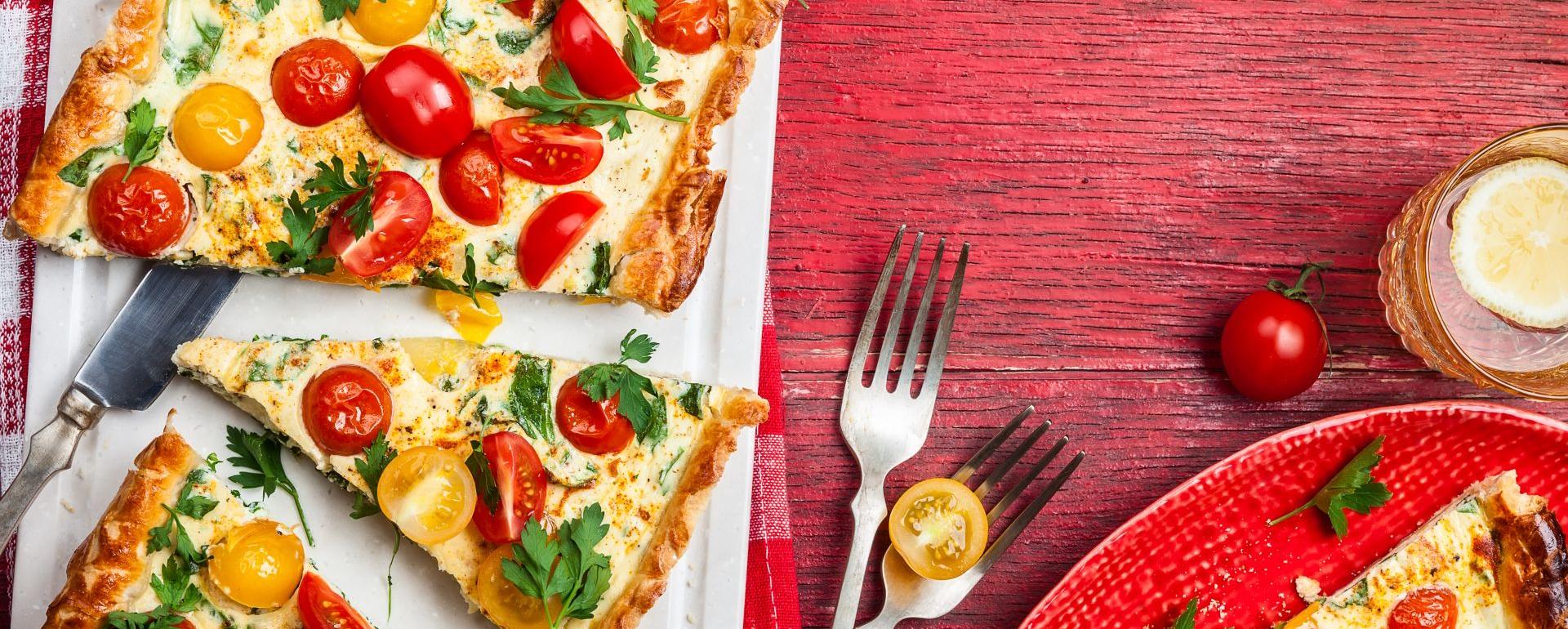 Quiche z suszonymi pomidorami i porem
