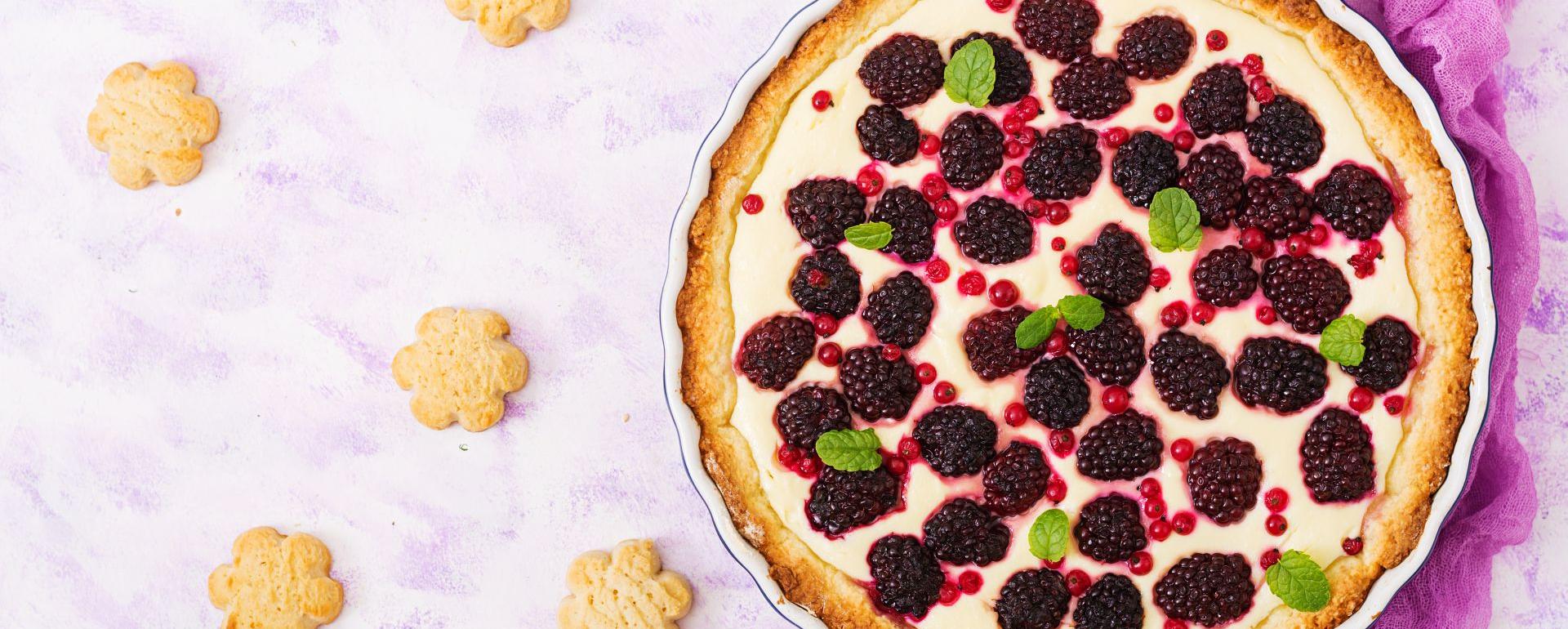 Tarta sernikowa z jeżynami