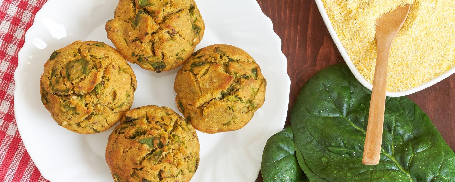 Wytrawne muffiny ze szpinakiem