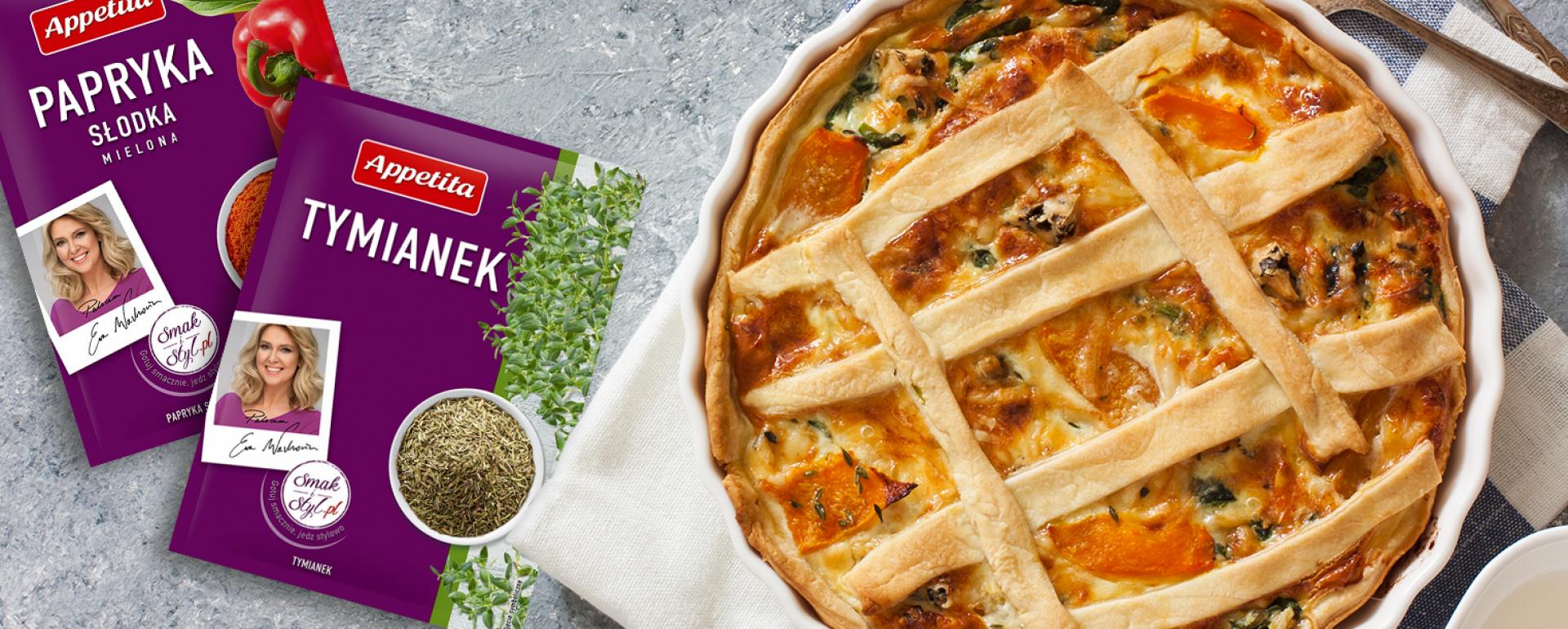 Quiche z dynią i szpinakiem