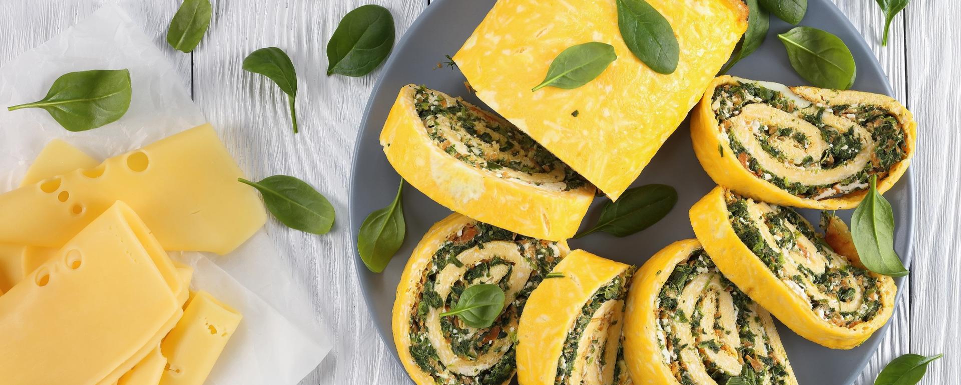 Zapiekany omlet ze szpinakiem w cieście francuskim