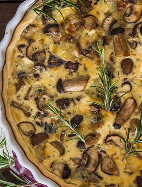 Quiche z grzybami i boczkiem